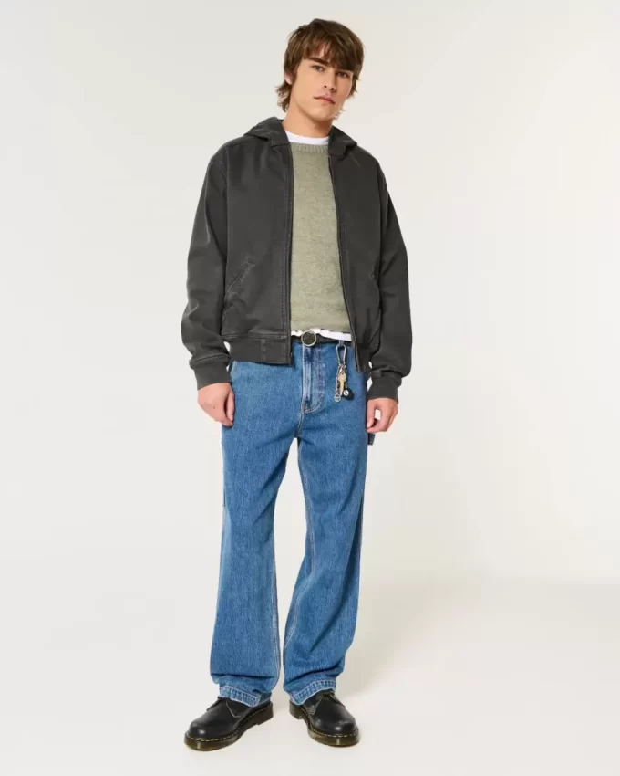 Kurtka z kapturem i zamkiem błyskawicznym