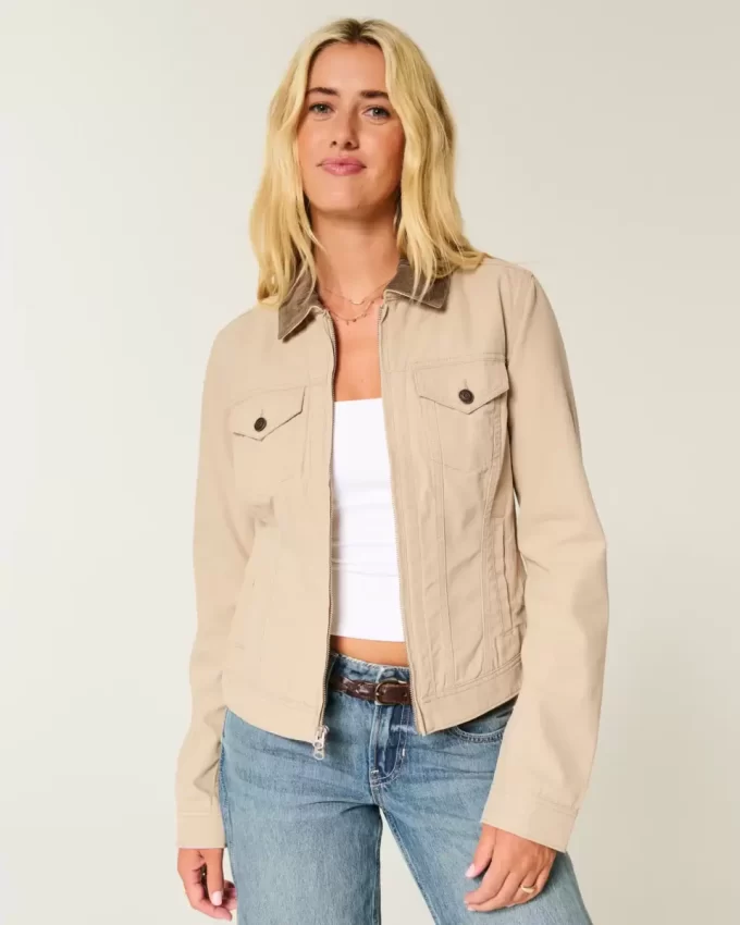 Kurtka z twillu zapinana na zamek