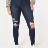 Legginsy Curvy High-Rise Ripped Dark Wash Jean