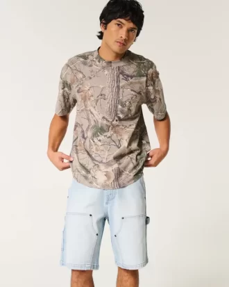 Lekkie, luźne dżinsowe szorty malarskie