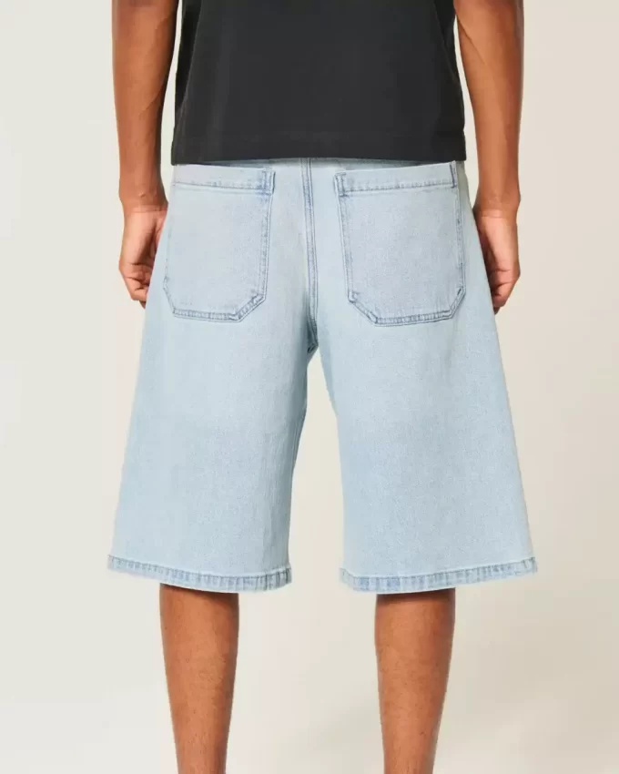 Lekkie, zdobione, superluźne szorty jeansowe