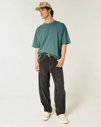 Luźna bawełniana koszulka z okrągłym dekoltem Luźna bawełniana koszulka z okrągłym dekoltem