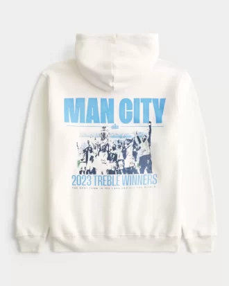 Luźna bluza z kapturem Manchester City z grafiką