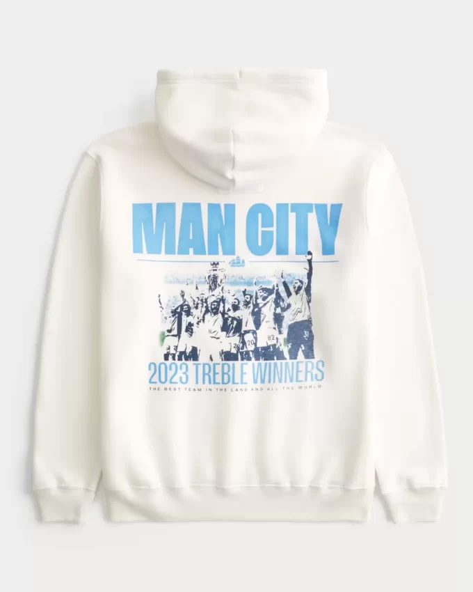 Luźna bluza z kapturem Manchester City z grafiką