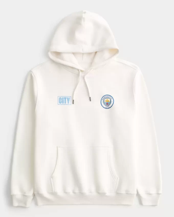 Luźna bluza z kapturem Manchester City z grafiką