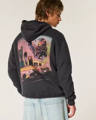 Luźna bluza z kapturem Oracle Red Bull Racing z grafiką