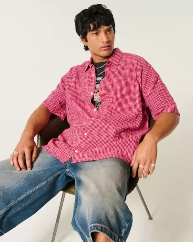 Luźna koszula z krótkim rękawem