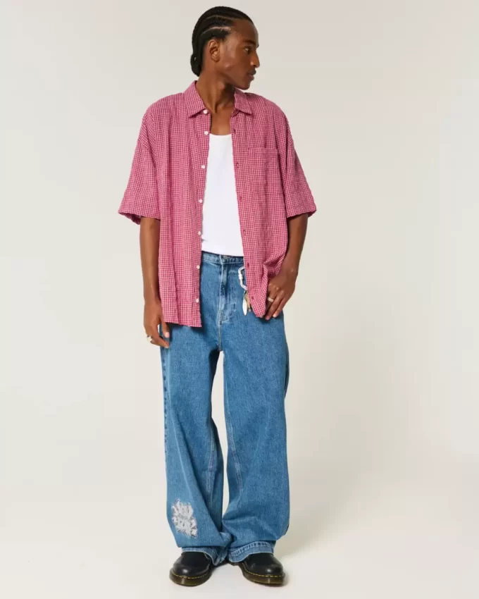 Luźna koszula z krótkim rękawem