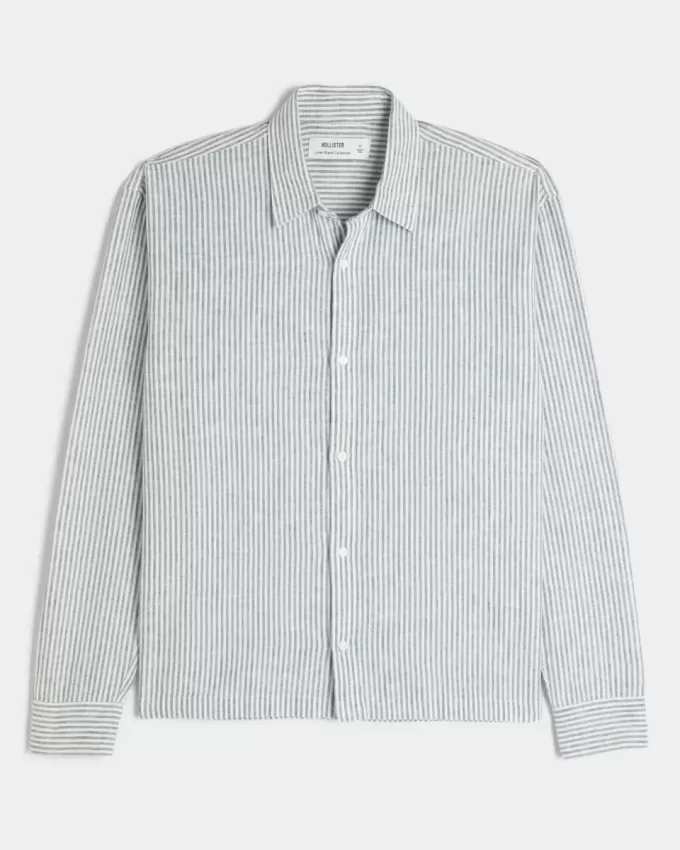 Luźna koszula z mieszanki lnu