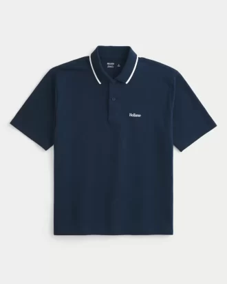 Luźna koszulka polo z logo