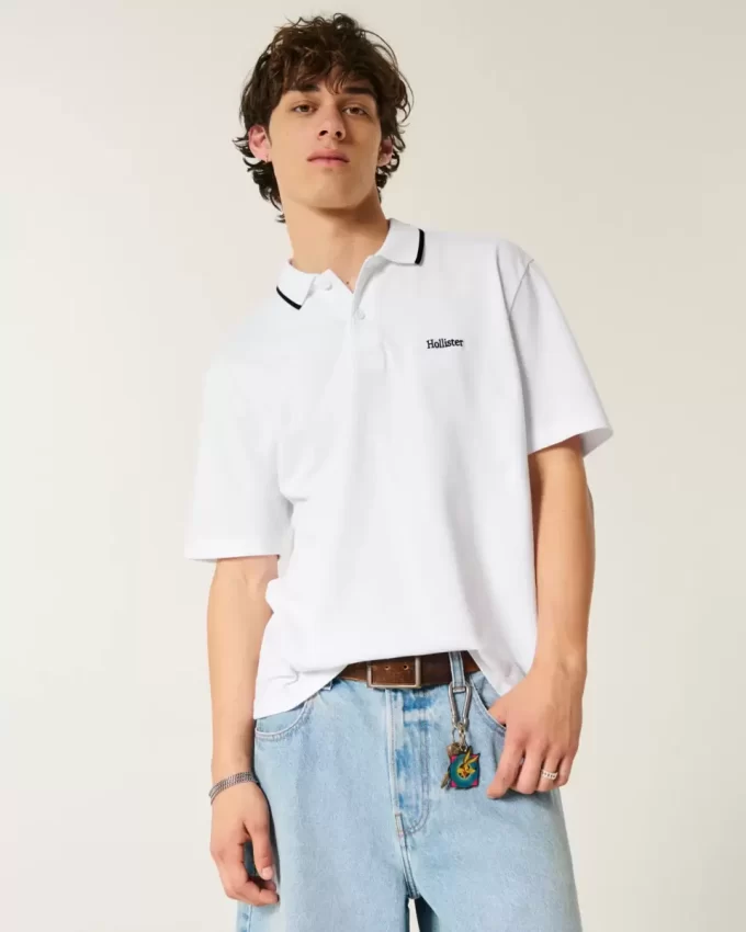 Luźna koszulka polo z logo Luźna koszulka polo z logo