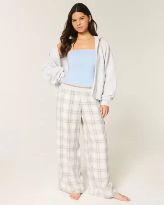 Luźne flanelowe spodnie