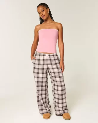 Luźne flanelowe spodnie