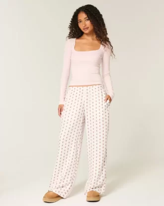 Luźne flanelowe spodnie