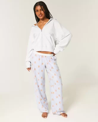 Luźne flanelowe spodnie