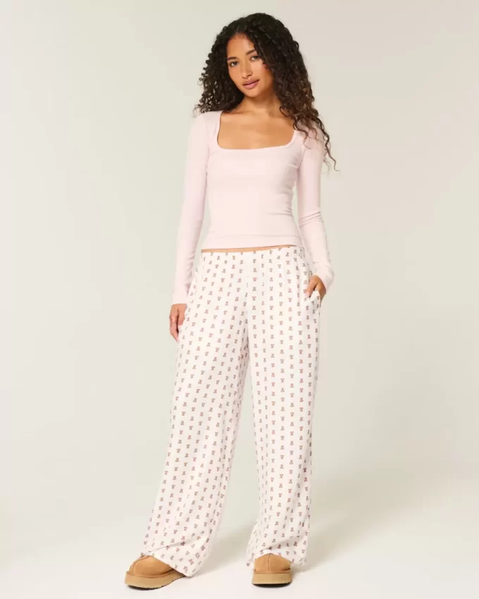 Luźne flanelowe spodnie