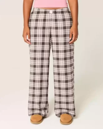 Luźne flanelowe spodnie