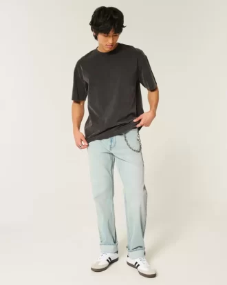 Luźne jeansy Light Wash Downforce Racing Graphic