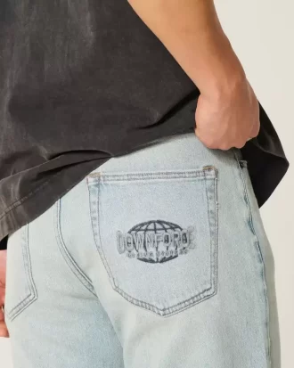 Luźne jeansy Light Wash Downforce Racing Graphic