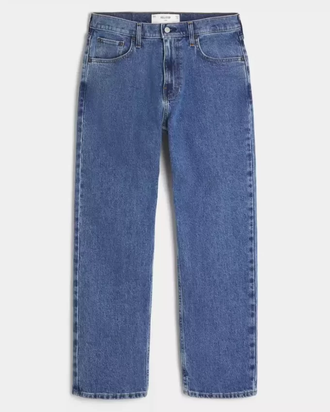 Luźne jeansy o średnim stopniu sprania