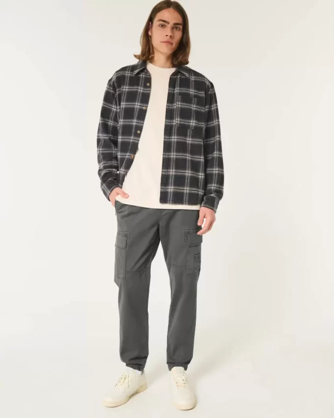 Luźne spodnie dresowe typu cargo z twillu Luźne spodnie dresowe typu cargo z twillu