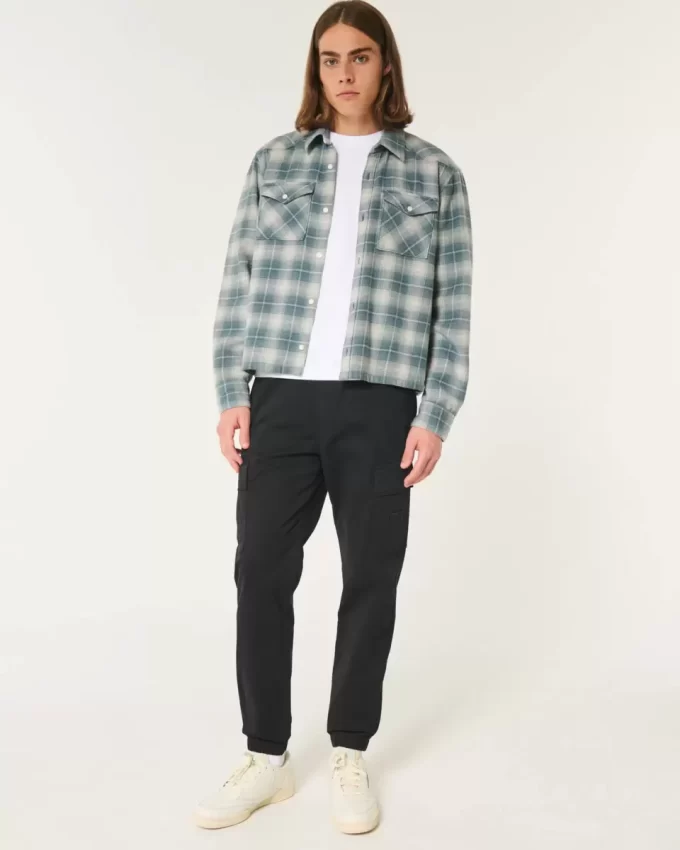 Luźne spodnie dresowe typu cargo z twillu