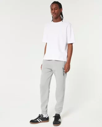 Luźne spodnie dresowe z polaru z logo