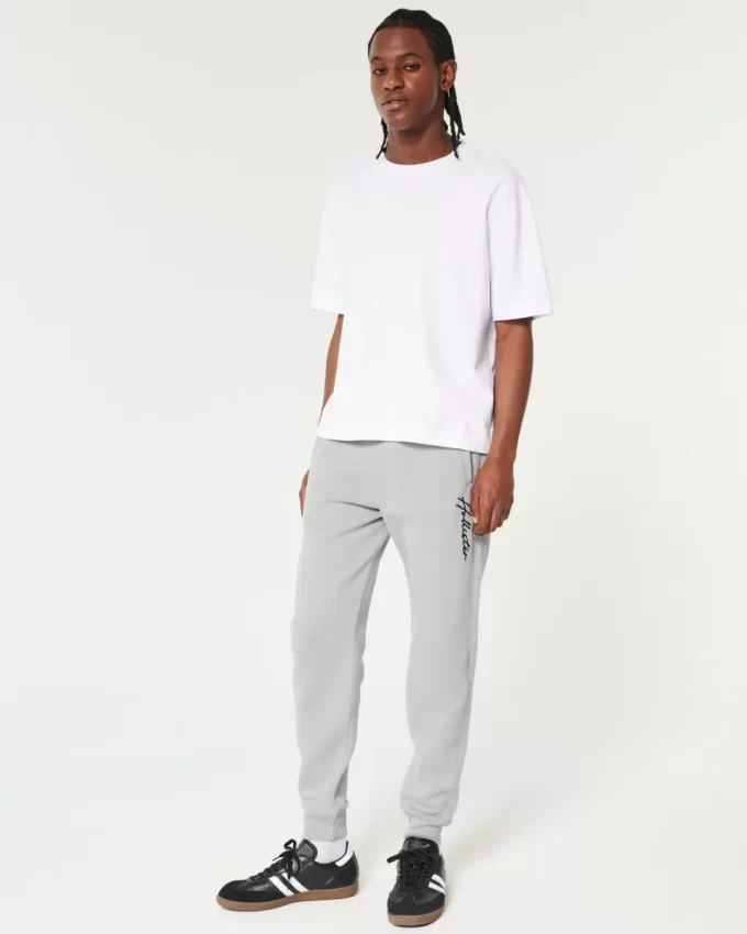 Luźne spodnie dresowe z polaru z logo