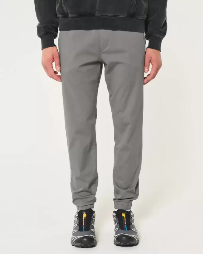 Luźne spodnie dresowe z twillu