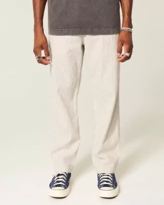 Luźne spodnie typu „seersucker”