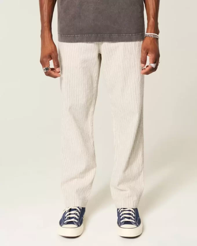 Luźne spodnie typu „seersucker” Luźne spodnie typu „seersucker”