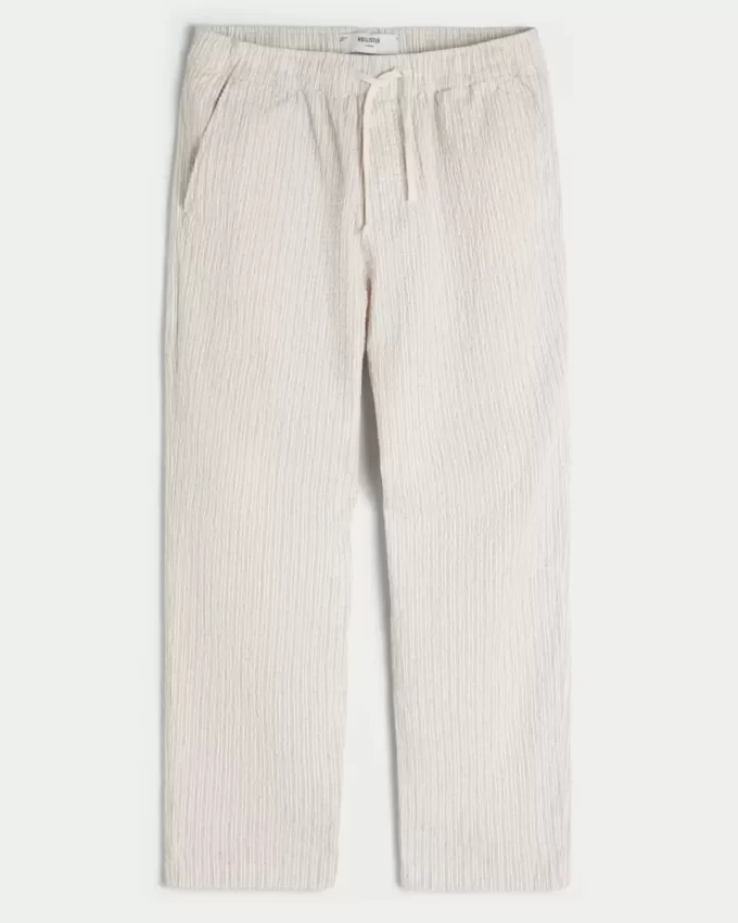 Luźne spodnie typu „seersucker” Luźne spodnie typu „seersucker”