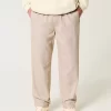 Luźne spodnie wciągane z mieszanki lnu