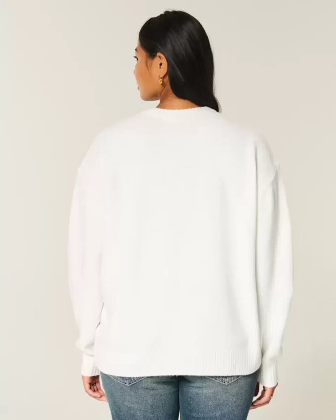 Luźny sweter z nadrukiem misia Luźny sweter z nadrukiem misia