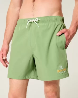 Malibu Beach Graphic Volley Swim Trunks do połowy uda Malibu Beach Graphic Volley Swim Trunks do połowy uda