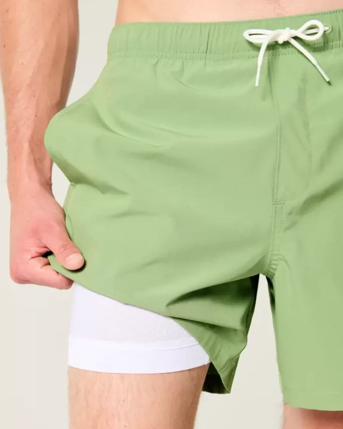 Malibu Beach Graphic Volley Swim Trunks do połowy uda