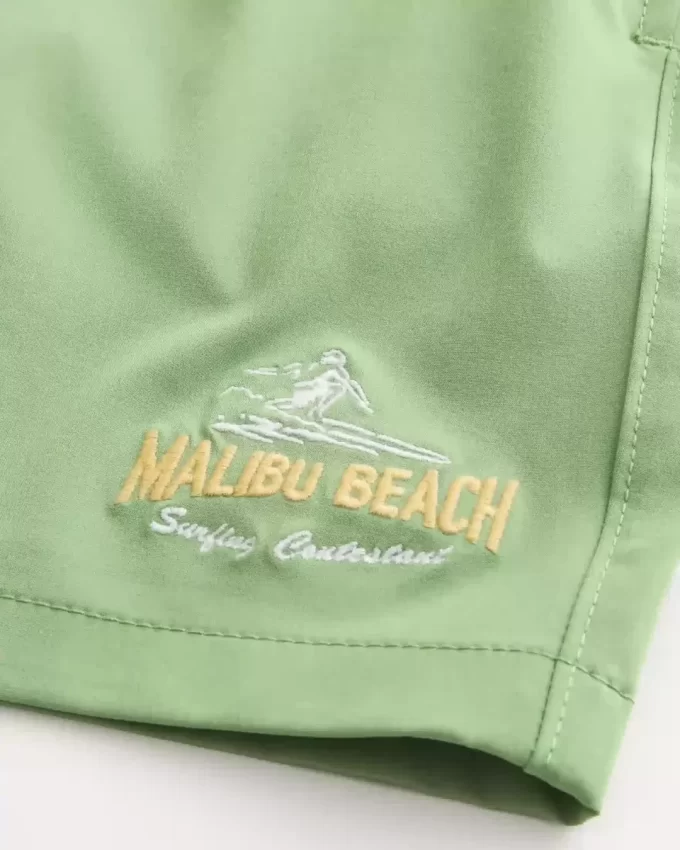 Malibu Beach Graphic Volley Swim Trunks do połowy uda