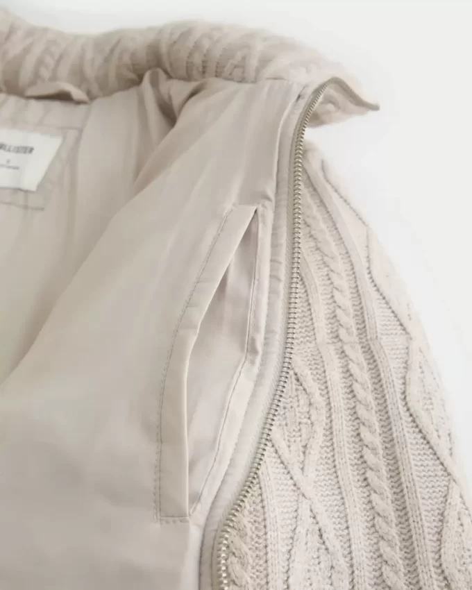 Mini kurtka puchowa z dzianiny swetrowej