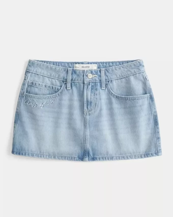 Mini spódniczka z jeansu z niskim stanem z rocznika 2026