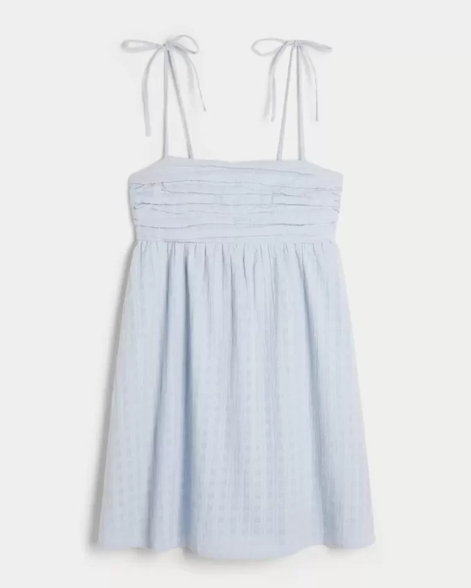 Mini sukienka Babydoll z wiązaniem