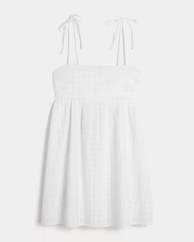 Mini sukienka Babydoll z wiązaniem