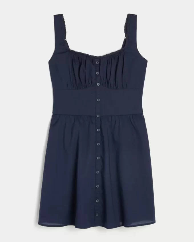 Mini sukienka zapinana z przodu na guziki