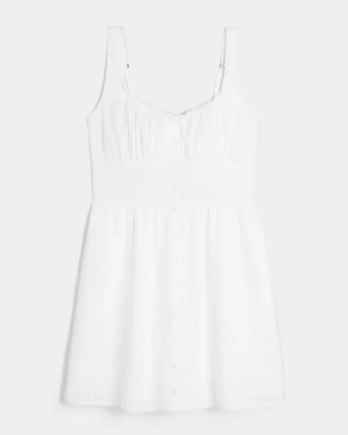 Mini sukienka zapinana z przodu na guziki