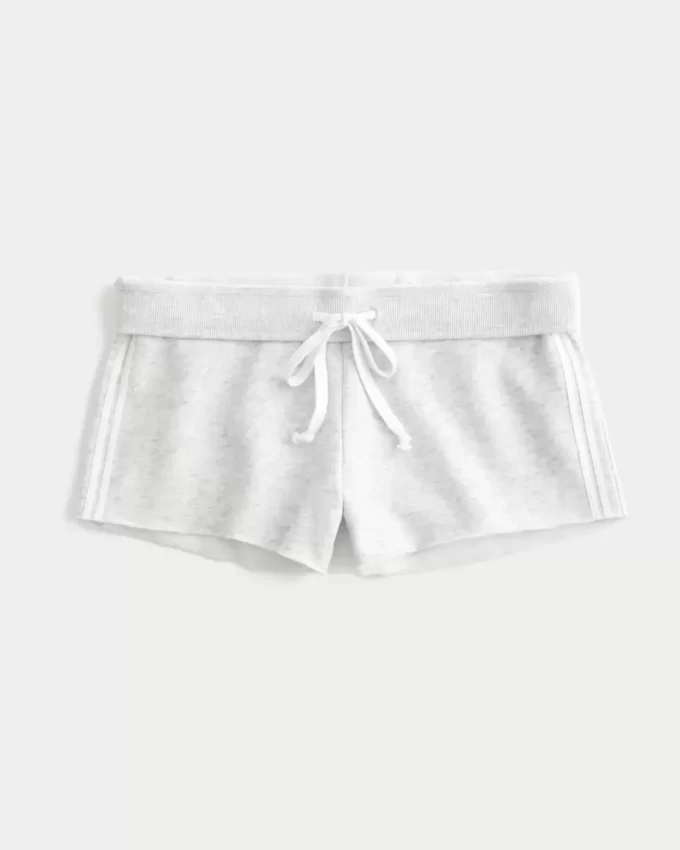 Mini szorty z polaru z bocznymi paskami