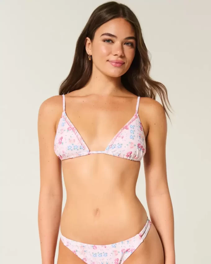 Ozdobny trójkątny top bikini