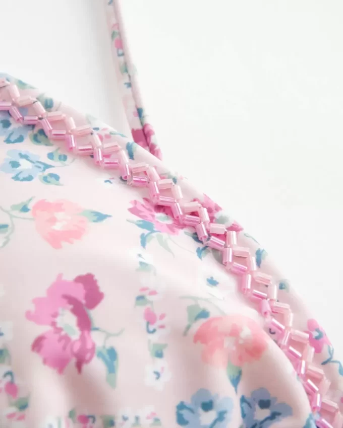 Ozdobny trójkątny top bikini