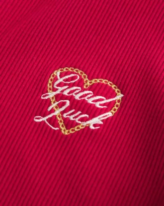 Prążkowana bluzka z nadrukiem Księżycowego Nowego Roku, zapinana na suwak