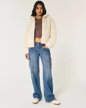 Przytulna bluza z kapturem i zamkiem ze sztucznego futra Przytulna bluza z kapturem i zamkiem ze sztucznego futra