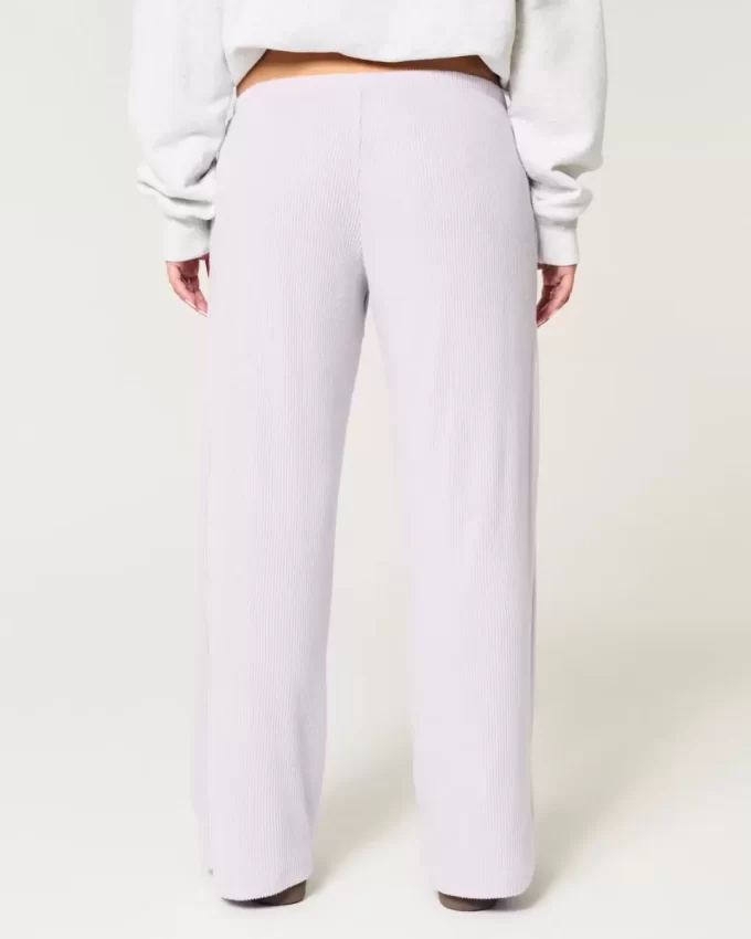 Przytulne, prążkowane, luźne spodnie ze ściągaczem Przytulne, prążkowane, luźne spodnie ze ściągaczem