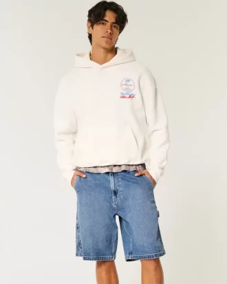 Średnio sprane, luźne szorty jeansowe Painter